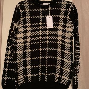 Mens bolongaro Trevor crewneck sweater black and cream